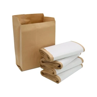 Afbeelding van 40 stuks biologische compostzakken van bruin kraftpapier 10 liter 20 x 27 cm