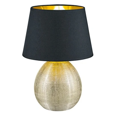 Image de Reality leuchten r50631079 luxor, lampe de table, céramique, e27, or, 24 x 35 cm