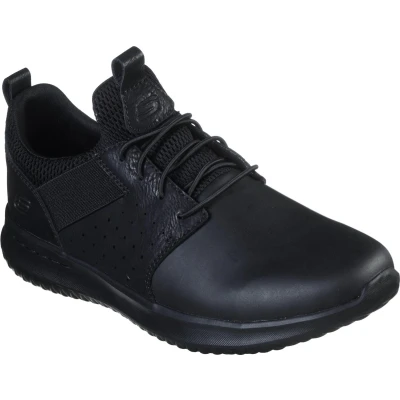 Afbeelding van Skechers Delson Axton Herensneaker, zwart, Leather Bbk, 44 EU