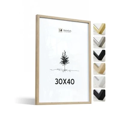 Afbeelding van Heimlich® Premium eiken houten fotolijst 30 x 40 cm met onbreekbaar acrylglas perfect voor kamerdecoratie Forever &quot;30