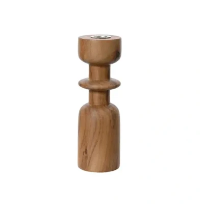 Afbeelding van Kandelaar acaciahout 6,5 x H. 20 cm