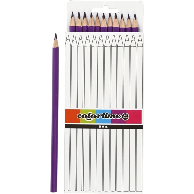Afbeelding van Colortime Kleurpotloden 3 Mm Vulling 17 Cm Paars 12 Stuks