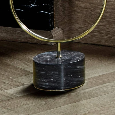 Afbeelding van AYTM Grasil kandelaar, goud/zwart, breedte 25 cm, marmer