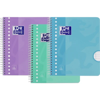 Afbeelding van Collegeblok Oxford School A5+ 17 gaats lijn 80vel pastel assorti