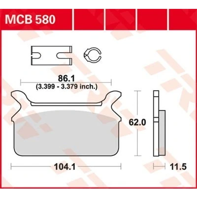 Afbeelding van Remblokkenset, schijfrem TRW MCB580