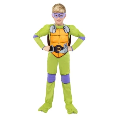Afbeelding van Funidelia Donatello kostuum Ninja Turtles voor jongens &amp; Cartoon Kinderkostuum en accessoires Halloween, carnaval feesten. Maat 13 15 jaar