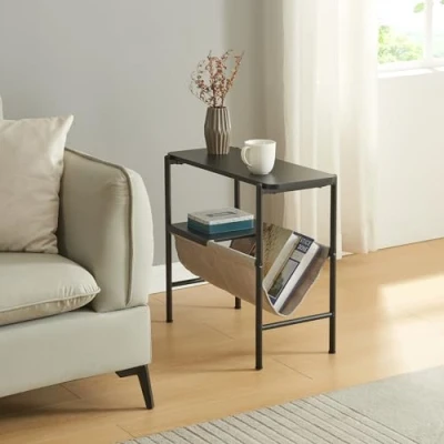 Afbeelding van Bijzettafel Samnanger 60x28x53 cm zwart en grijs [en.casa]