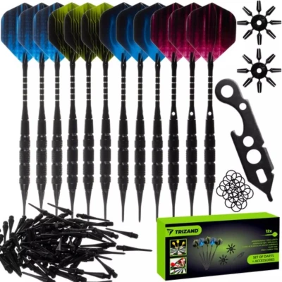 Afbeelding van Trizand Set van 12 darts/ shuttles + accessoires 21629
