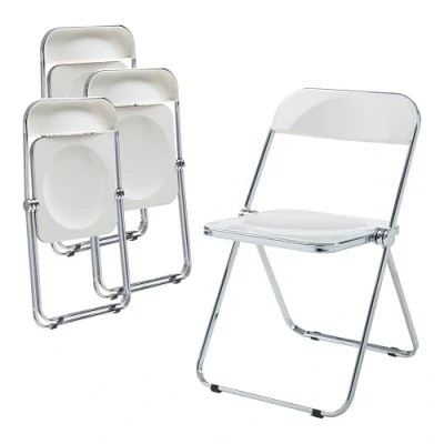 Afbeelding van Klapstoel set van 4 Pornainen 74x46x47 cm wit [en.casa]