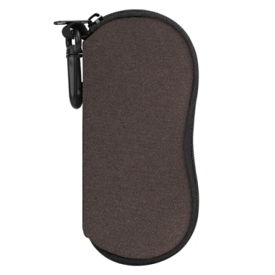 Afbeelding van MoKo Zachte zonnebriltas, [ultralicht] neopreen brillenhoes met riemclip voor bril, draagtas sleutels, potloden, kaarten, bruin