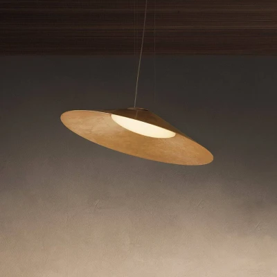Afbeelding van kdln LED hanglamp Kate, goudfolie, 3.000 K, Ø 90 cm