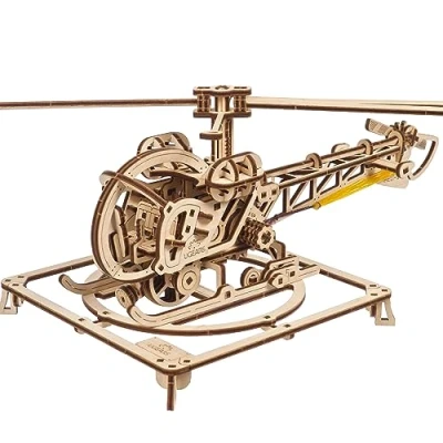 Image de Puzzle 3D Ugears Hélicoptère Bois 167 pièces