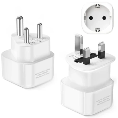 Afbeelding van LENCENT Adaptateur de voyage combiné type G et D pour Maldives, Sri Lanka, Tanzanie, Zanzibar, Afrique, Dubaï, Namibie, Ghana, Inde, Prise secteur