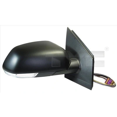Afbeelding van Buitenspiegel Tyc 337 0311 rechts Zwart voor elek. spiegelverstelling, Bol vormig, Te verwarmen VOLKSWAGEN: Polo IV Hatchback