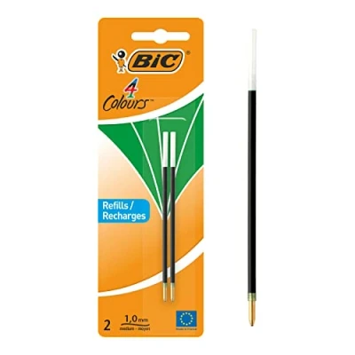 Afbeelding van Bic vulling voor balpen 4 Colours Medium, blister met 2 stuks, groen balpenvullingen