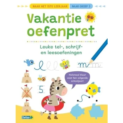 Afbeelding van Vakantie oefenpret Leuke tel , schrijf en leesoefeningen (naar het1ste leerjaar / naar groep 3)