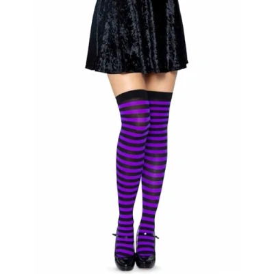 Afbeelding van Striped nylon thigh highs