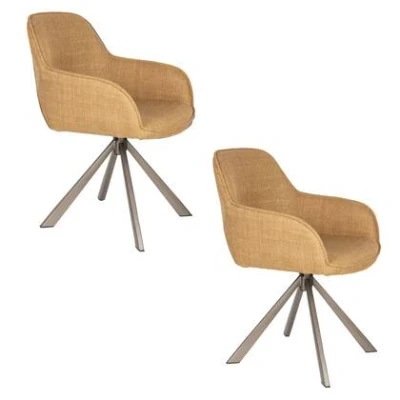 Afbeelding van Housecraft Living Toye Eetkamerstoel Geel Set van 2