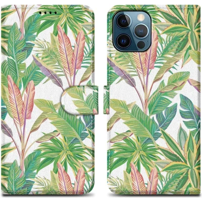 Afbeelding van Cadorabo Hoesje geschikt voor Apple iPhone 12 PRO MAX Design Groen Regenwoud No. 8 Beschermhoes Case Cover met magnetische sluiting, standaardfunctie en kaartvakje