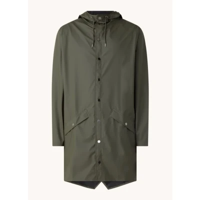 Afbeelding van Rains LONG Jacket Unisex Regenjas, Maat: XXL, Green