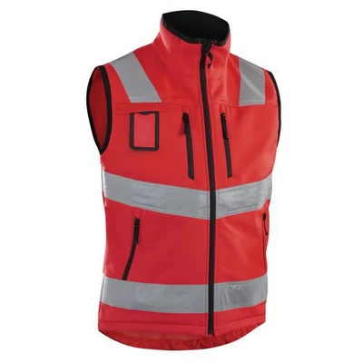 Image de Gilet softshell haute visibilité rouge fluorescent