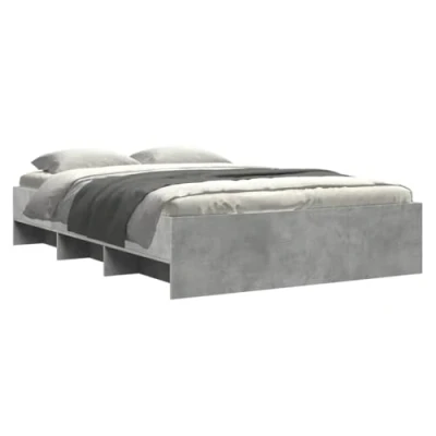 Afbeelding van vidaXL Bedframe bewerkt hout betongrijs 140x200 cm