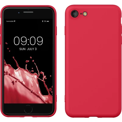 Afbeelding van kwmobile telefoonhoesje geschikt voor Apple iPhone SE (2022) / (2020) 8 7 Hoesje smartphone Back cover in granaatappelrood
