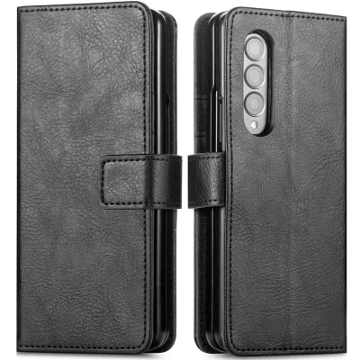 Afbeelding van iMoshion Hoesje Geschikt voor Samsung Galaxy Z Fold 4 Met Pasjeshouder Luxe Bookcase Zwart