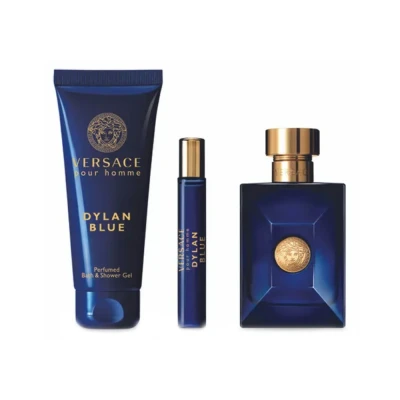 Afbeelding van Versace Dylan Blue Giftset 100 ml eau de toilette spray + 10 tasspray 150 showergel cadeauset voor heren