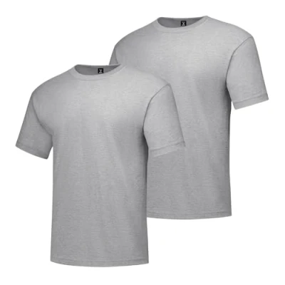 Afbeelding van Hanes Beefy T herensokken, korte mouwen, licht staal, maat L, Lichtstaal