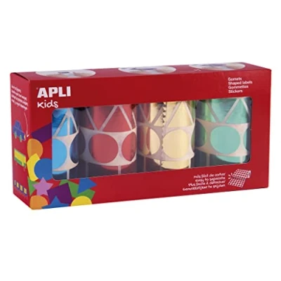 Afbeelding van APLI Kids Metallic gekleurde stickers 4 vormen 27 mm