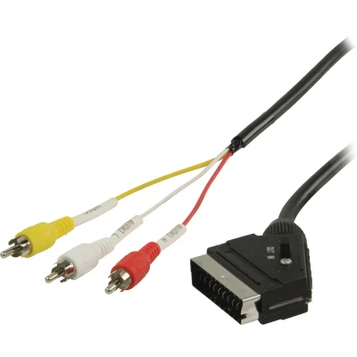 Afbeelding van RCA SCART kabel met adapter mannelijk ? 3 2,00 m zwart