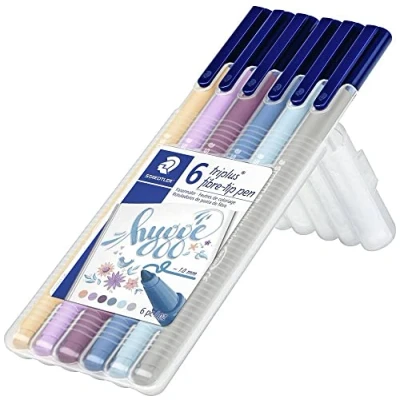 Afbeelding van Staedtler 323Sb6Cs12 Triplus desktopviltstiften, 6 kleuren, Hygge