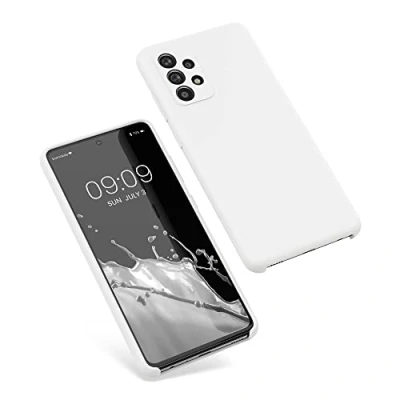 Afbeelding van kwmobile telefoonhoesje geschikt voor Samsung Galaxy A52 / 5G A52s Hoesje met siliconen coating Smartphone case in mat wit
