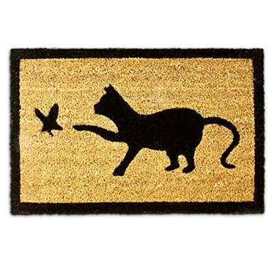 Afbeelding van Relaxdays deurmat kokos kat kokosmat droogloopmat motief doormat cat