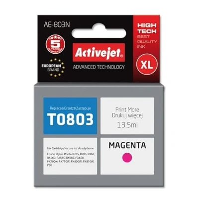 Afbeelding van Activejet AE 803N inkt (vervanging voor Epson T0803; Supreme; 13,5 ml; magenta)