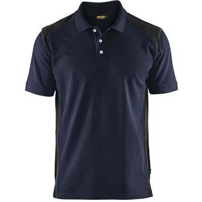 Image de Polo piqué marine foncé et noir