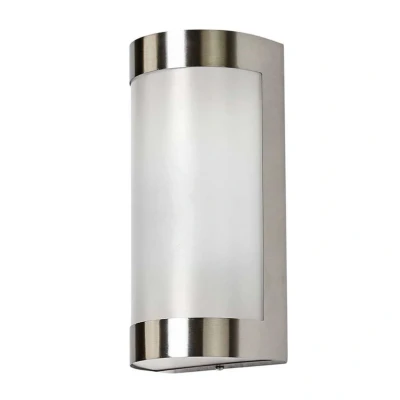 Afbeelding van Lindby Wandlampen buiten 1licht roestvrij staal, polycarbonaat H: 25.6 cm E27 opaalwit