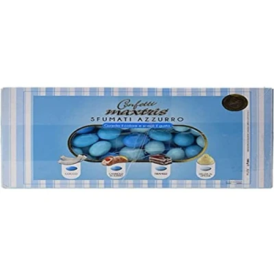 Afbeelding van MAXTRIS Italiaanse amandelen dragees Lichtblauw 4 smaken 1 kg.