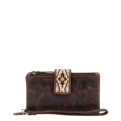 Afbeelding van Micmacbags Next Navajo Portemonnee Donkerbruin 100% Leer