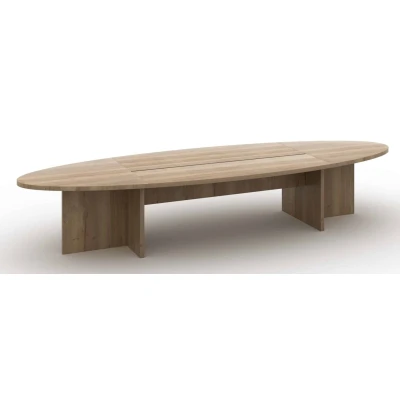 Afbeelding van Ovale vergadertafel Chief 420x138cm in Halifax Eiken