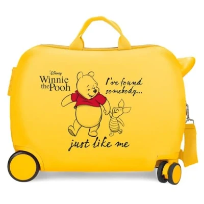 Afbeelding van Disney Winnie the Pooh kinderkoffer ABS rol zit geel