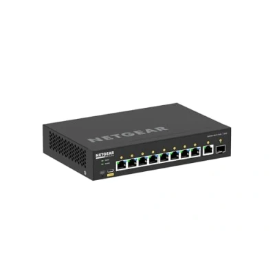 Image de NETGEAR AV Line M4250 9G1F PoE+ Commutateur C3 Géré 8 x 10/100/1000 (8 PoE+) + 1 Gigabit SFP flux d&#039;air côte à Montable sur rack (110 W)