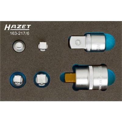 Afbeelding van HAZET 163 217/6 Adapterset, ratel 6,3 (1/4&quot;), 10 (3/8&quot;), 12,5 (1/2&quot;), 20 (3/4&quot;) 6 Safety Insert System
