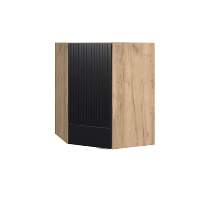Afbeelding van Vicco Hoek hangkast Fame Line, Zwart gestreept/Krachtige eik goud, 57 cm