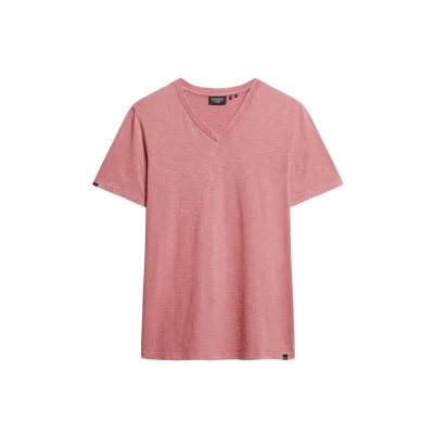 Afbeelding van Superdry V NECK SLUB Short Sleeve Tshirt basic, Heren, Maat: Medium, Mesa rose pink