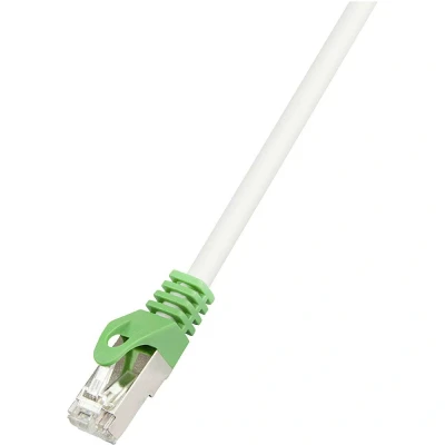 Afbeelding van LogiLink RJ45 (cross) Netwerkkabel Aansluitkabel CAT 6 S/FTP 1.00 m Grijs Vlambestendig, Afscherming gevlochten, totaal, Halogeenvrij, Pair