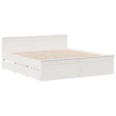 Afbeelding van vidaXL Bedframe zonder matras met hoofdeinde, 180 x 200 cm, grenenhout