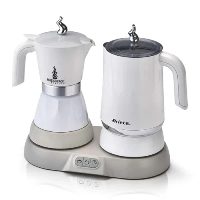 Afbeelding van Ariete Percolator en Melkopschuimer Italiaans koffiezetapparaat &amp; 20cl 500W Wit