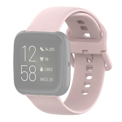 Afbeelding van Fitbit Versa 1 / 2 &amp; Lite siliconen sportbandje met gespsluiting Roze Maat: Large